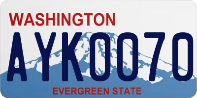 WA license plate AYK0070