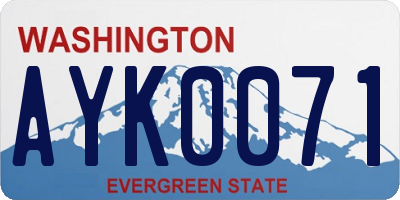 WA license plate AYK0071