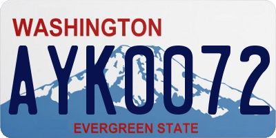 WA license plate AYK0072