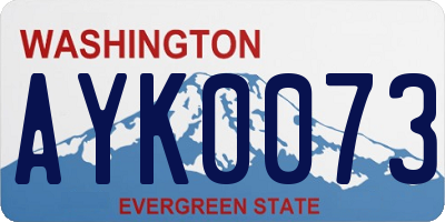 WA license plate AYK0073