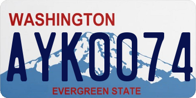 WA license plate AYK0074
