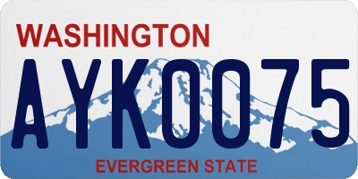 WA license plate AYK0075