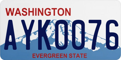 WA license plate AYK0076