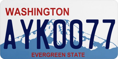 WA license plate AYK0077