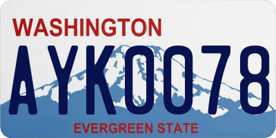 WA license plate AYK0078