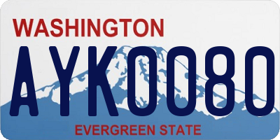 WA license plate AYK0080