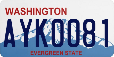 WA license plate AYK0081