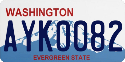 WA license plate AYK0082