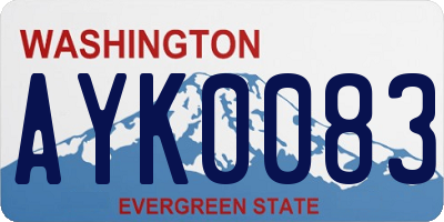 WA license plate AYK0083