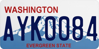 WA license plate AYK0084