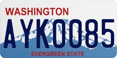 WA license plate AYK0085
