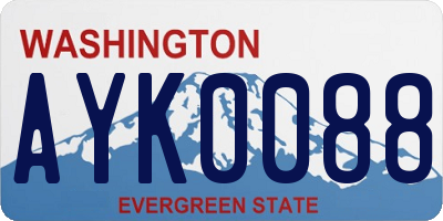 WA license plate AYK0088