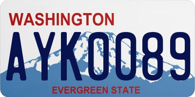 WA license plate AYK0089