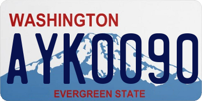 WA license plate AYK0090
