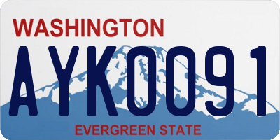 WA license plate AYK0091
