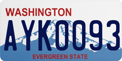 WA license plate AYK0093