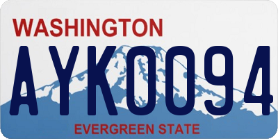 WA license plate AYK0094