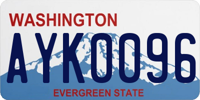 WA license plate AYK0096