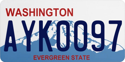 WA license plate AYK0097