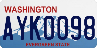 WA license plate AYK0098