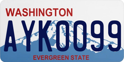 WA license plate AYK0099