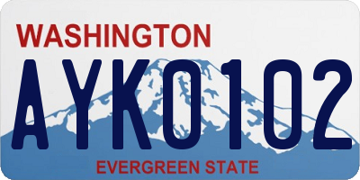 WA license plate AYK0102