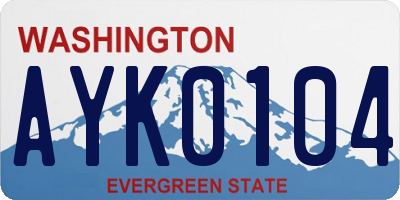 WA license plate AYK0104