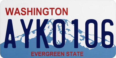 WA license plate AYK0106