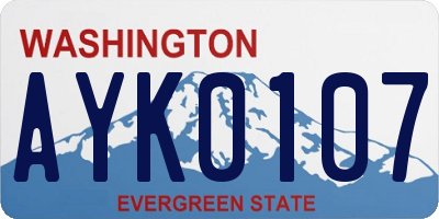 WA license plate AYK0107