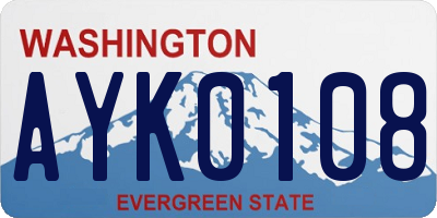 WA license plate AYK0108