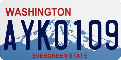 WA license plate AYK0109