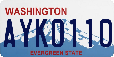 WA license plate AYK0110