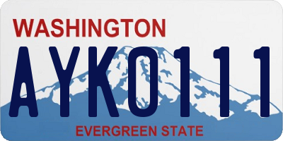 WA license plate AYK0111