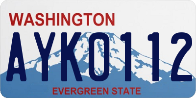 WA license plate AYK0112
