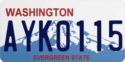 WA license plate AYK0115
