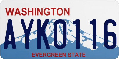 WA license plate AYK0116