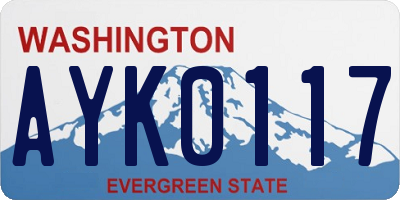 WA license plate AYK0117