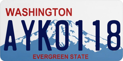 WA license plate AYK0118
