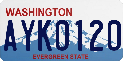 WA license plate AYK0120
