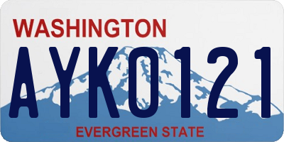 WA license plate AYK0121