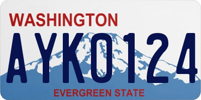 WA license plate AYK0124