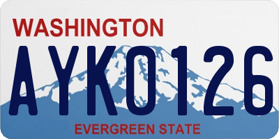 WA license plate AYK0126