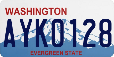 WA license plate AYK0128