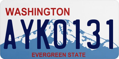 WA license plate AYK0131
