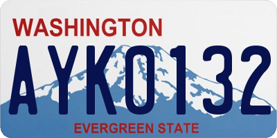 WA license plate AYK0132