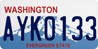 WA license plate AYK0133