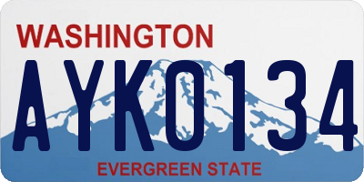 WA license plate AYK0134