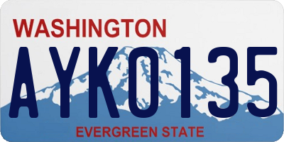 WA license plate AYK0135