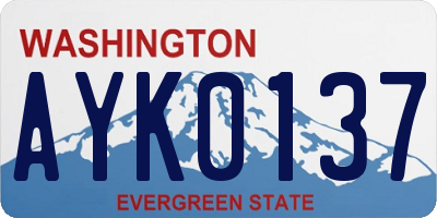 WA license plate AYK0137