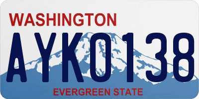 WA license plate AYK0138